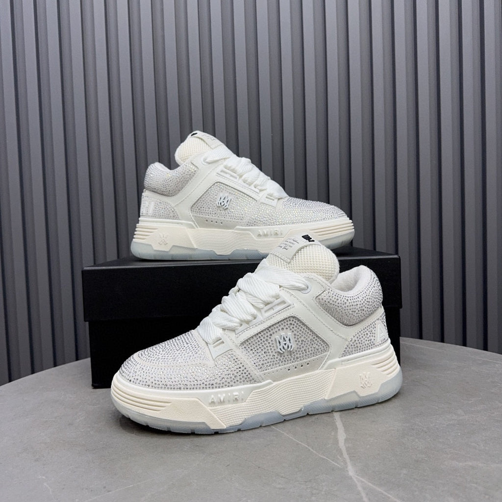 AMIRI White Embellished Sneakers with Chunky Sole
