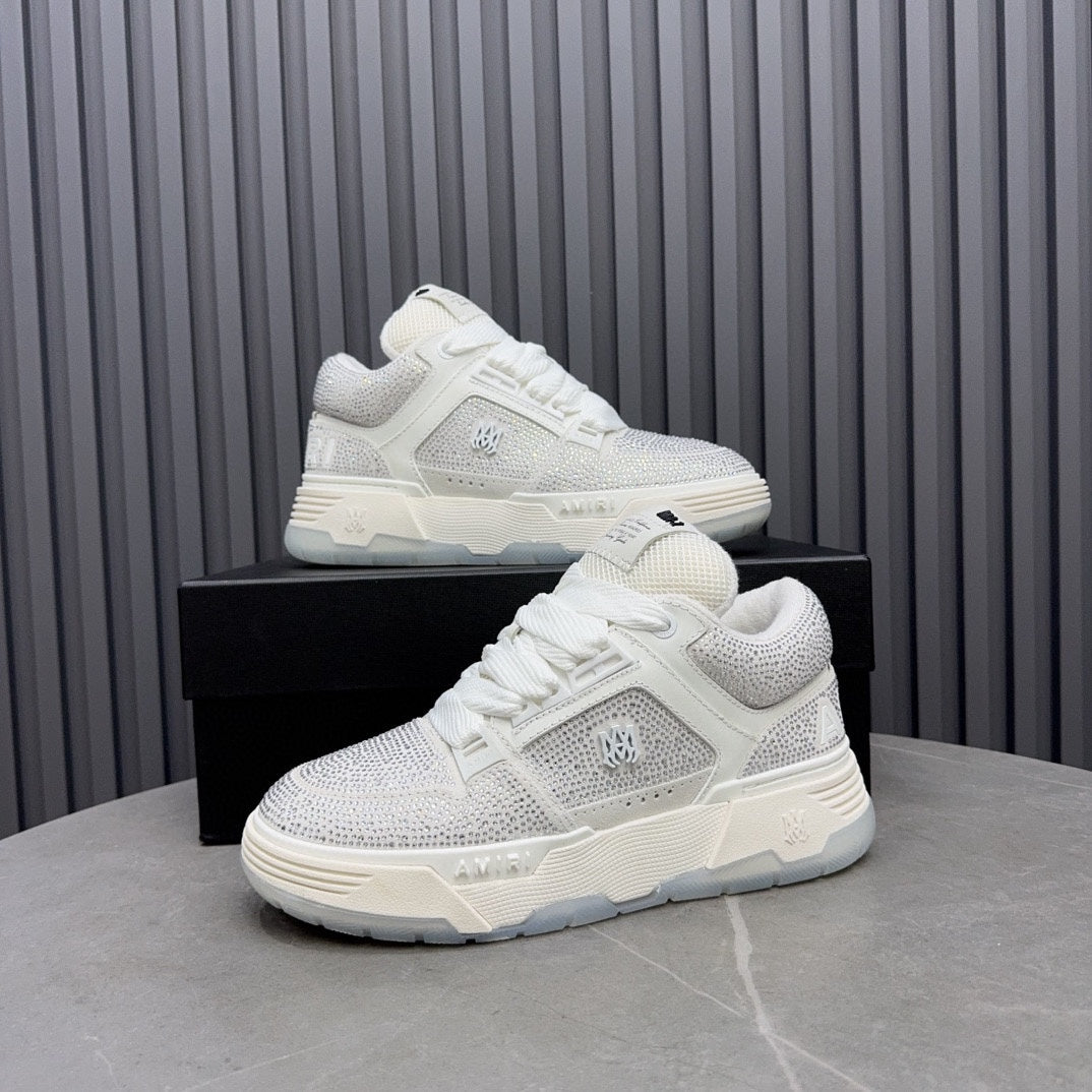 AMIRI White Embellished Sneakers with Chunky Sole