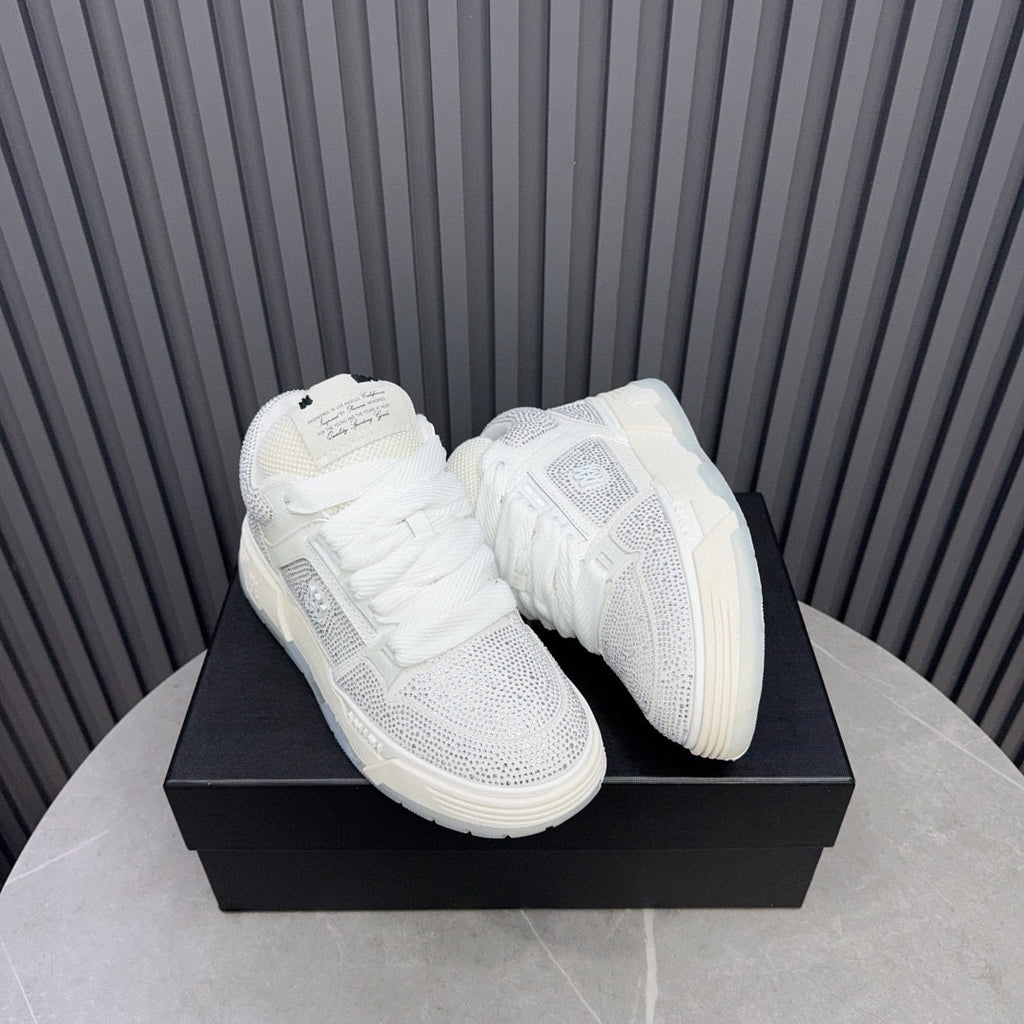 AMIRI White Embellished Sneakers with Chunky Sole