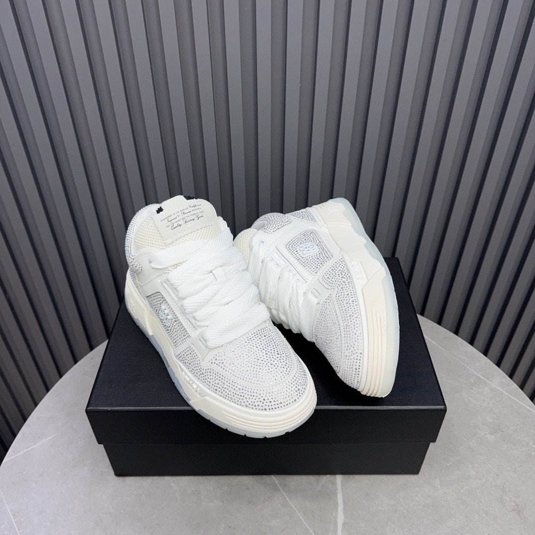 AMIRI White Embellished Sneakers with Chunky Sole