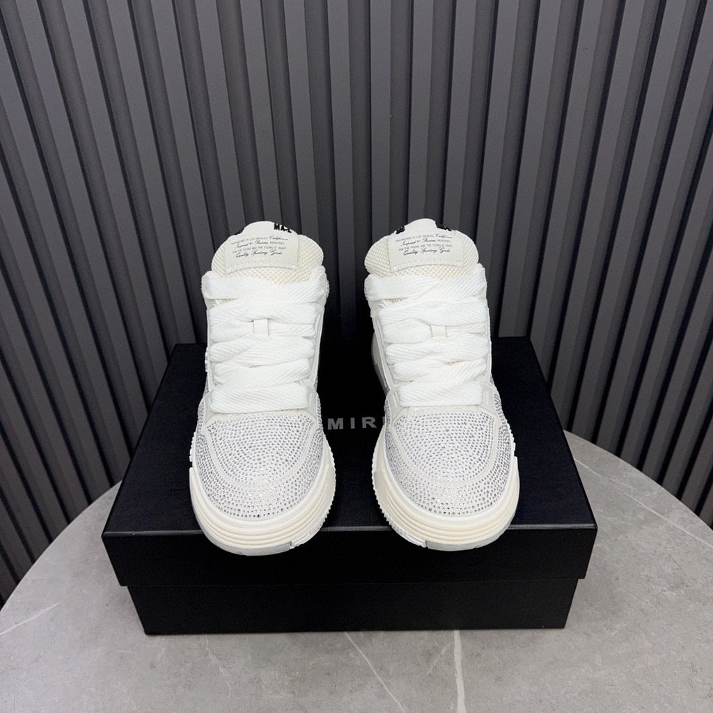 AMIRI White Embellished Sneakers with Chunky Sole