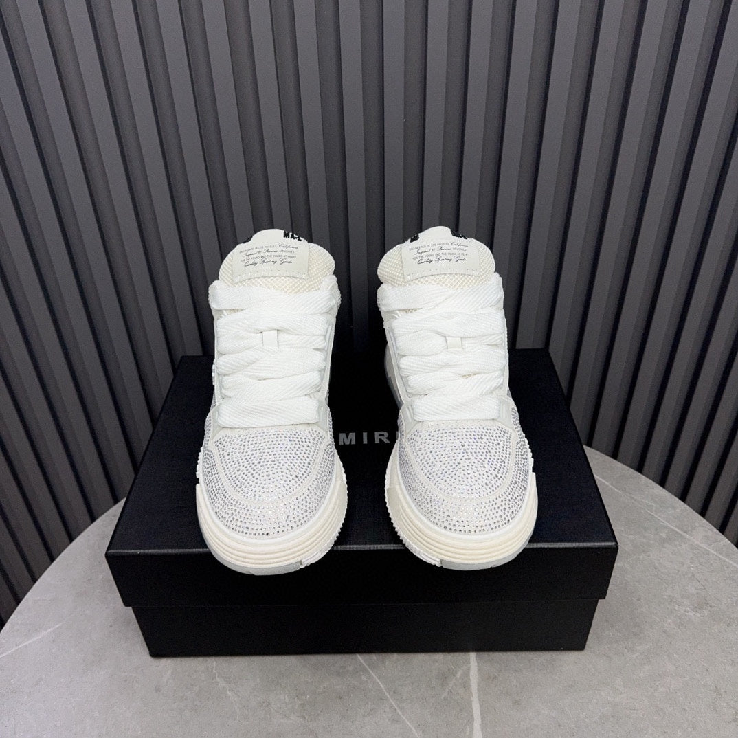 AMIRI White Embellished Sneakers with Chunky Sole