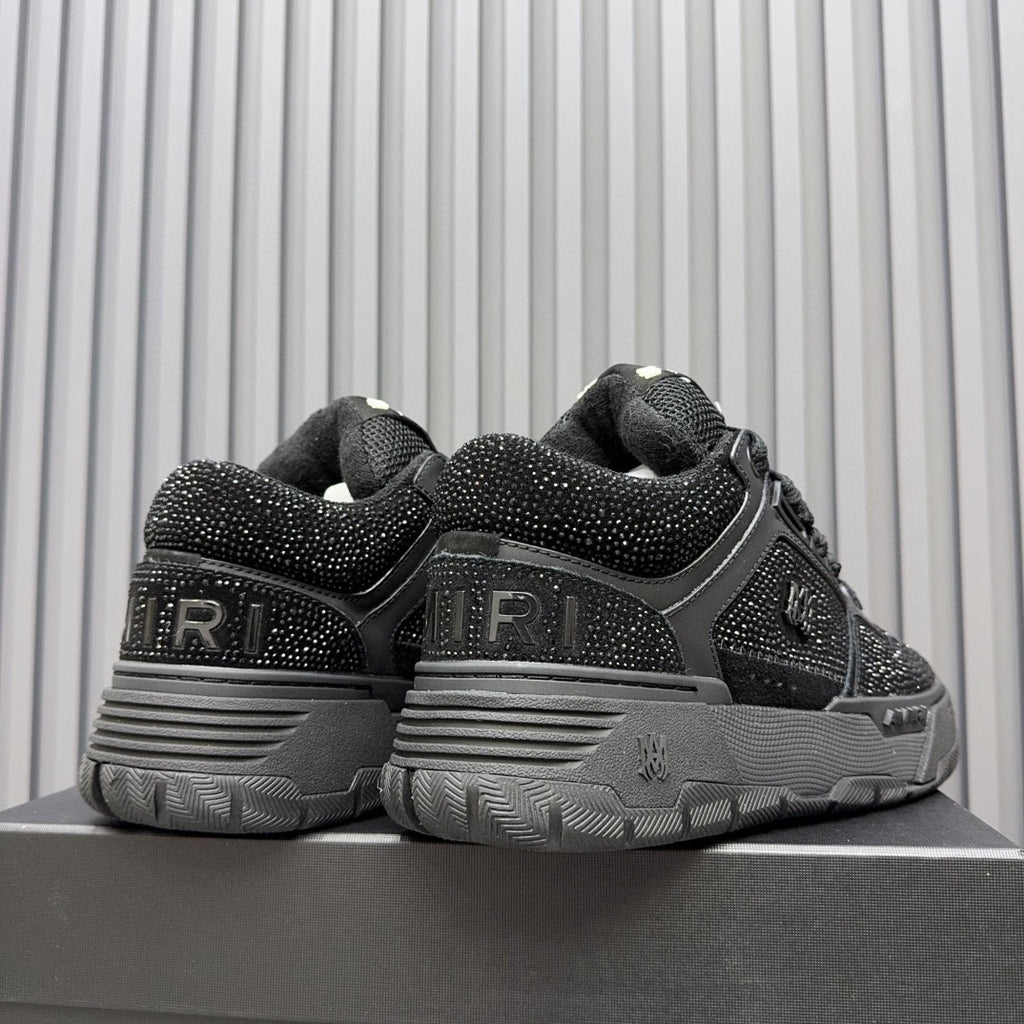 AMIRI Black Embellished Sneakers with Chunky Dark Sole