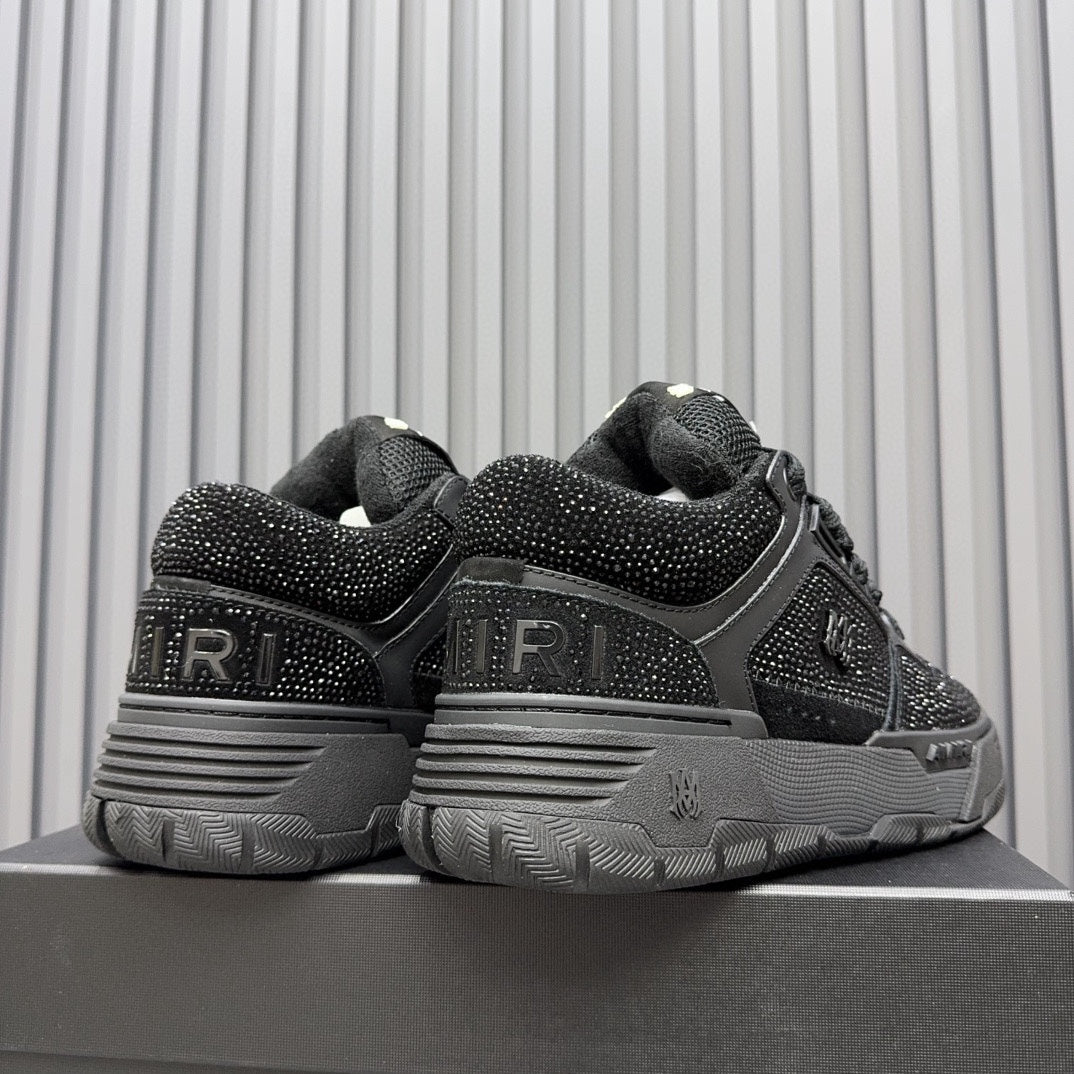 AMIRI Black Embellished Sneakers with Chunky Dark Sole