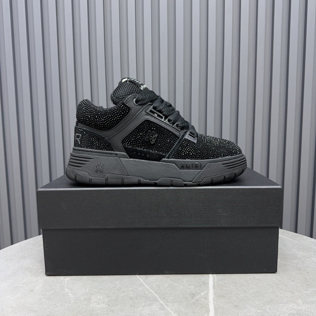AMIRI Black Embellished Sneakers with Chunky Dark Sole