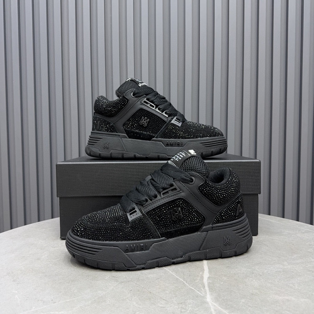 AMIRI Black Embellished Sneakers with Chunky Dark Sole