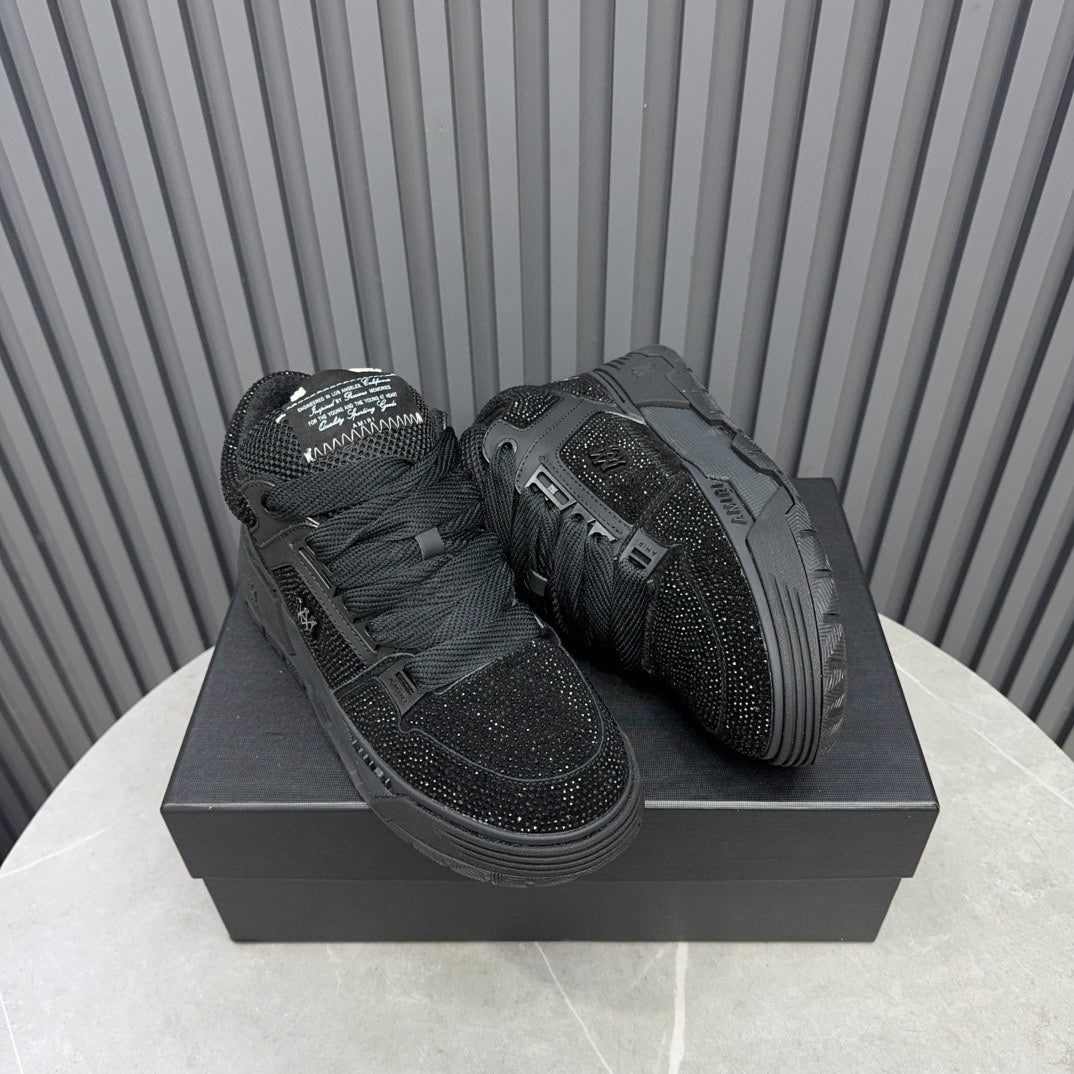 AMIRI Black Embellished Sneakers with Chunky Dark Sole