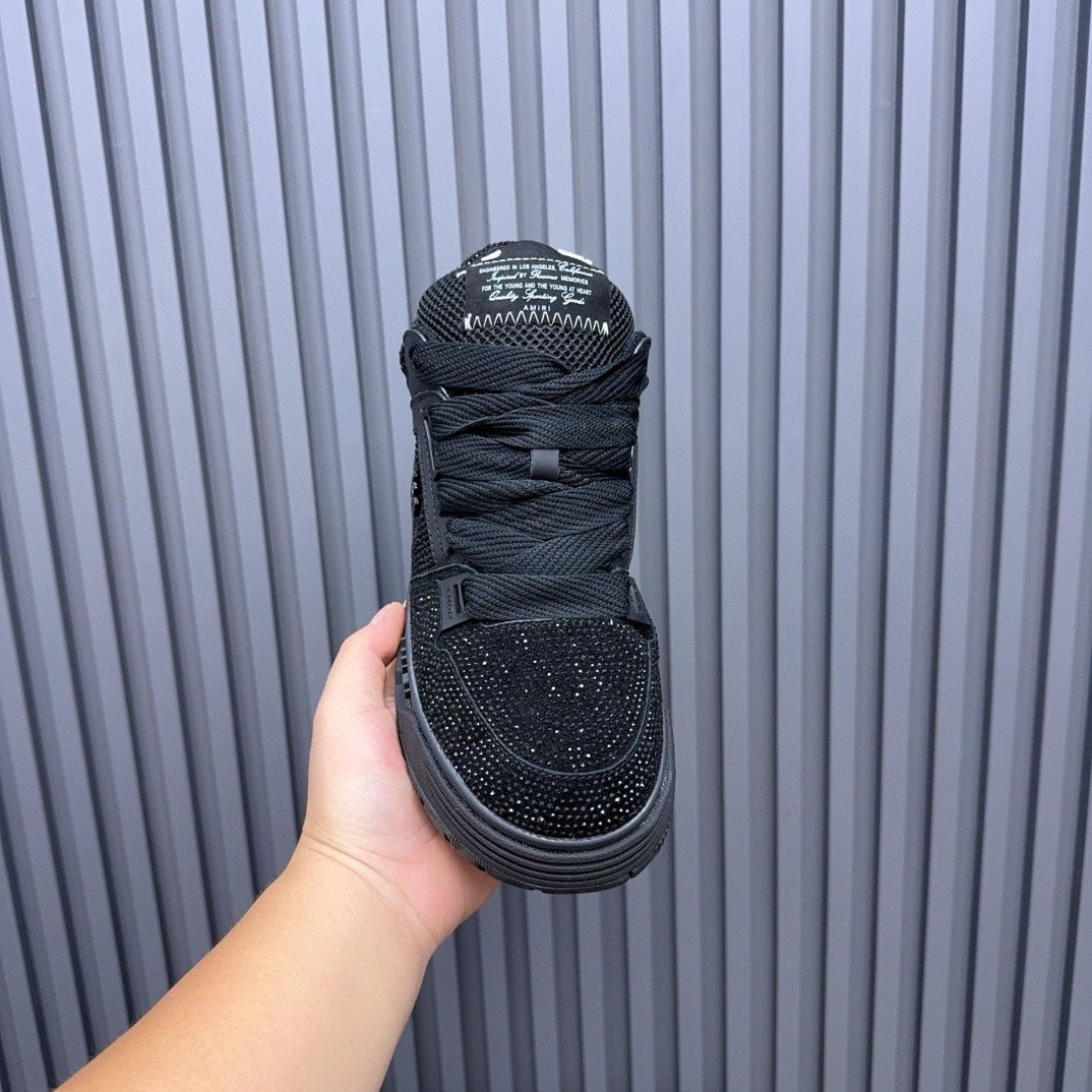 AMIRI Black Embellished Sneakers with Chunky Dark Sole