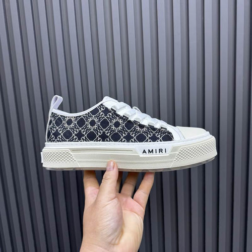 AMIRI Black & White Patterned Low-Top Sneakers