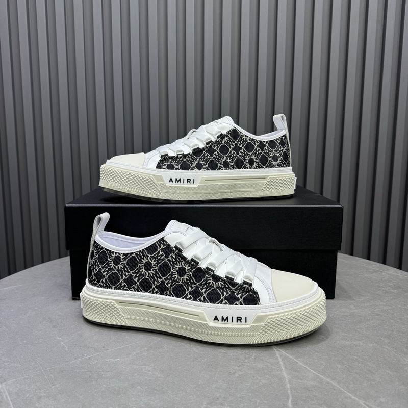 AMIRI Black & White Patterned Low-Top Sneakers
