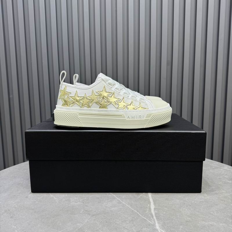 AMIRI White & Gold Star Low-Top Sneakers