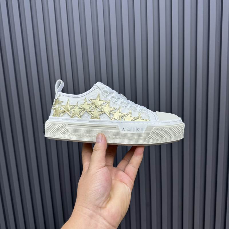 AMIRI White & Gold Star Low-Top Sneakers