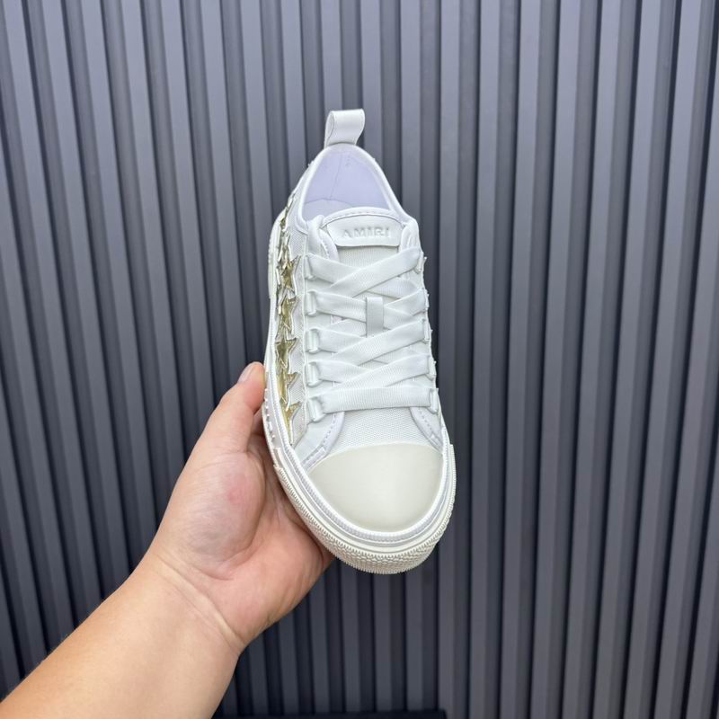 AMIRI White & Gold Star Low-Top Sneakers
