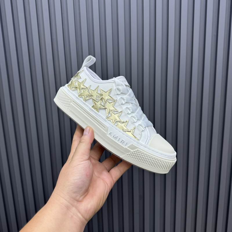 AMIRI White & Gold Star Low-Top Sneakers