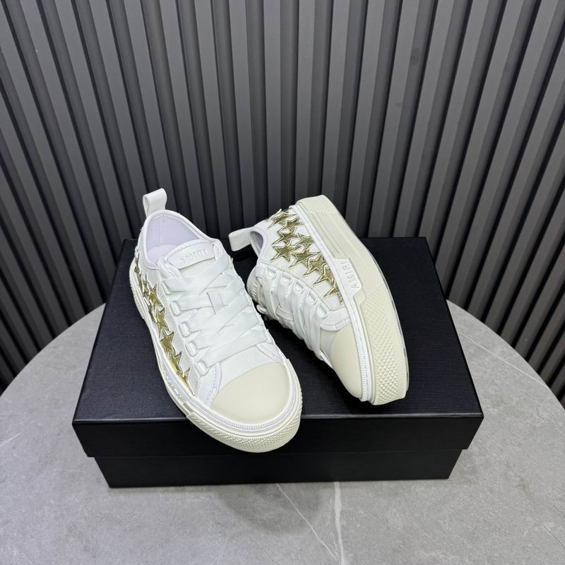 AMIRI White & Gold Star Low-Top Sneakers