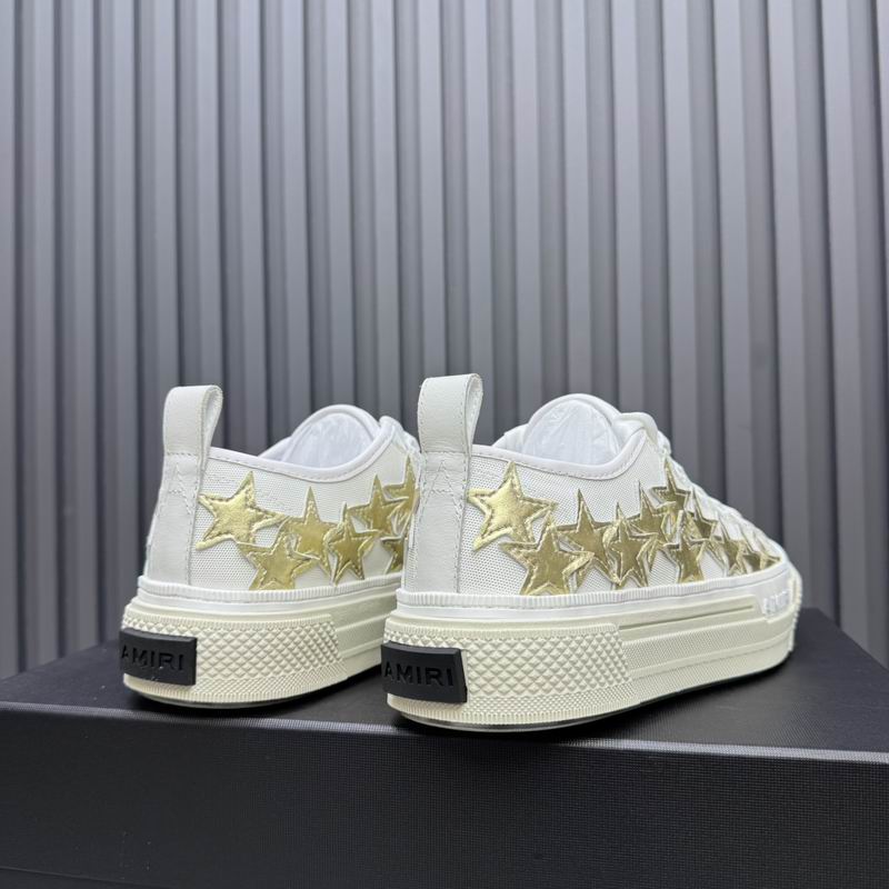 AMIRI White & Gold Star Low-Top Sneakers