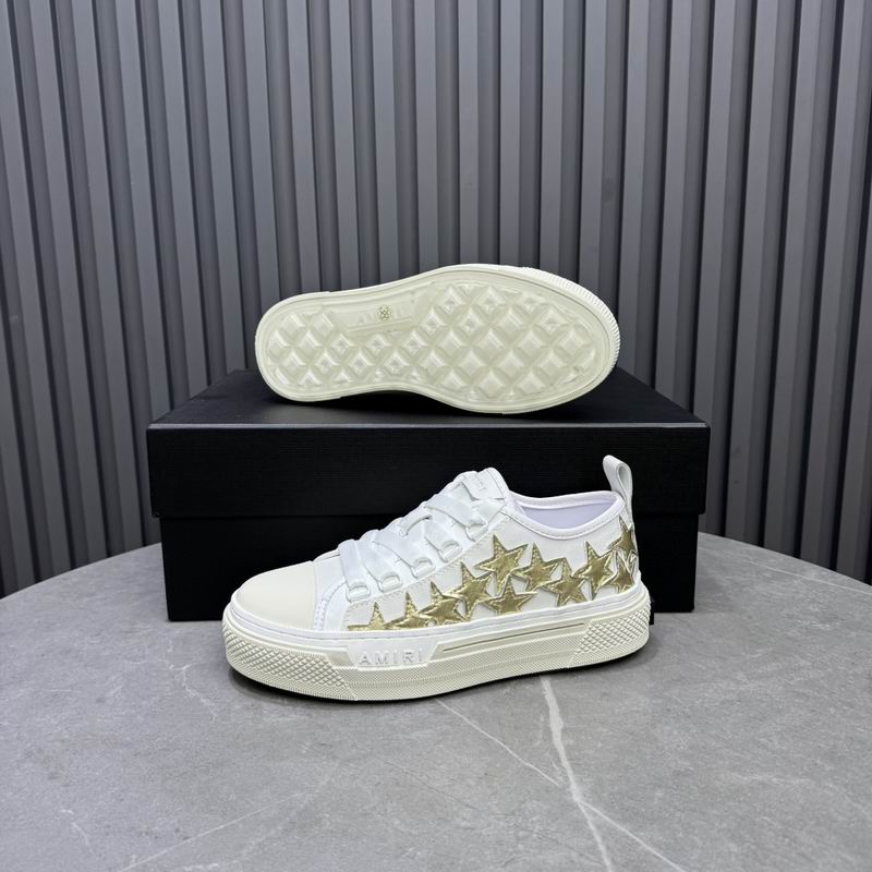 AMIRI White & Gold Star Low-Top Sneakers