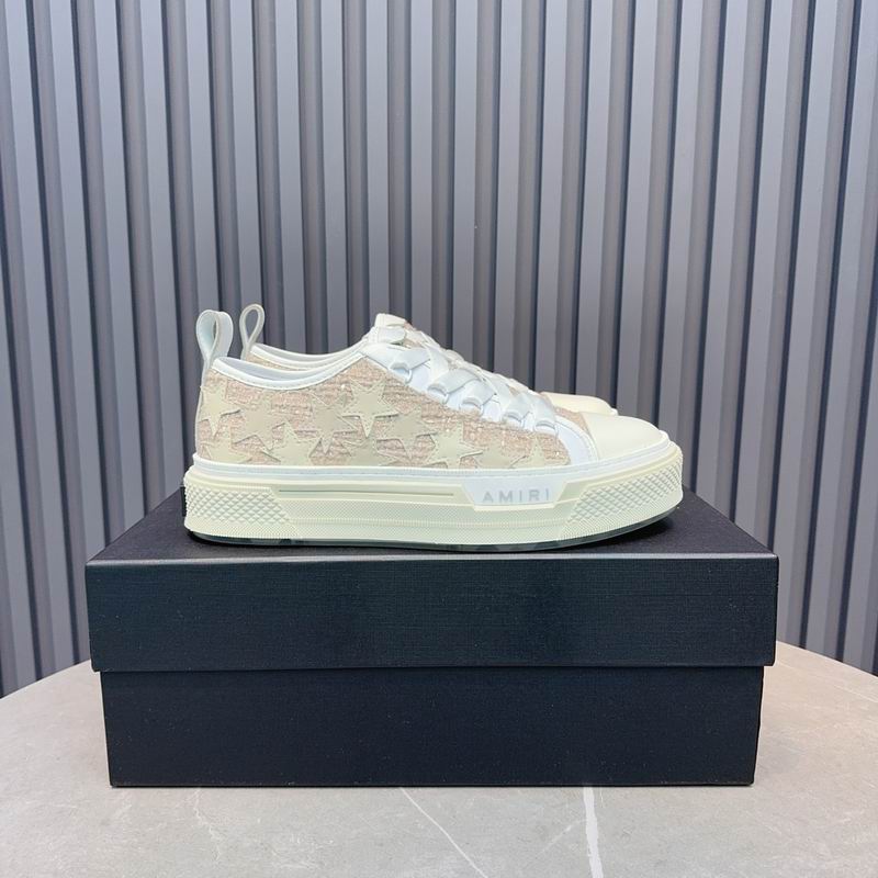 AMIRI Beige & White Star Low-Top Sneakers