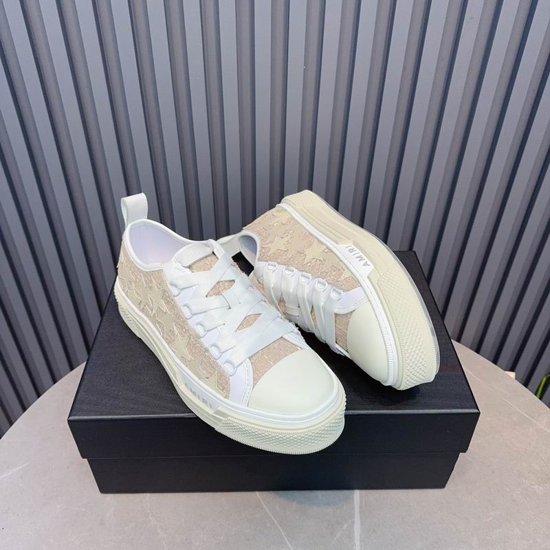 AMIRI Beige & White Star Low-Top Sneakers