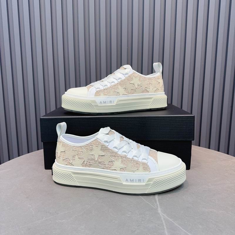 AMIRI Beige & White Star Low-Top Sneakers