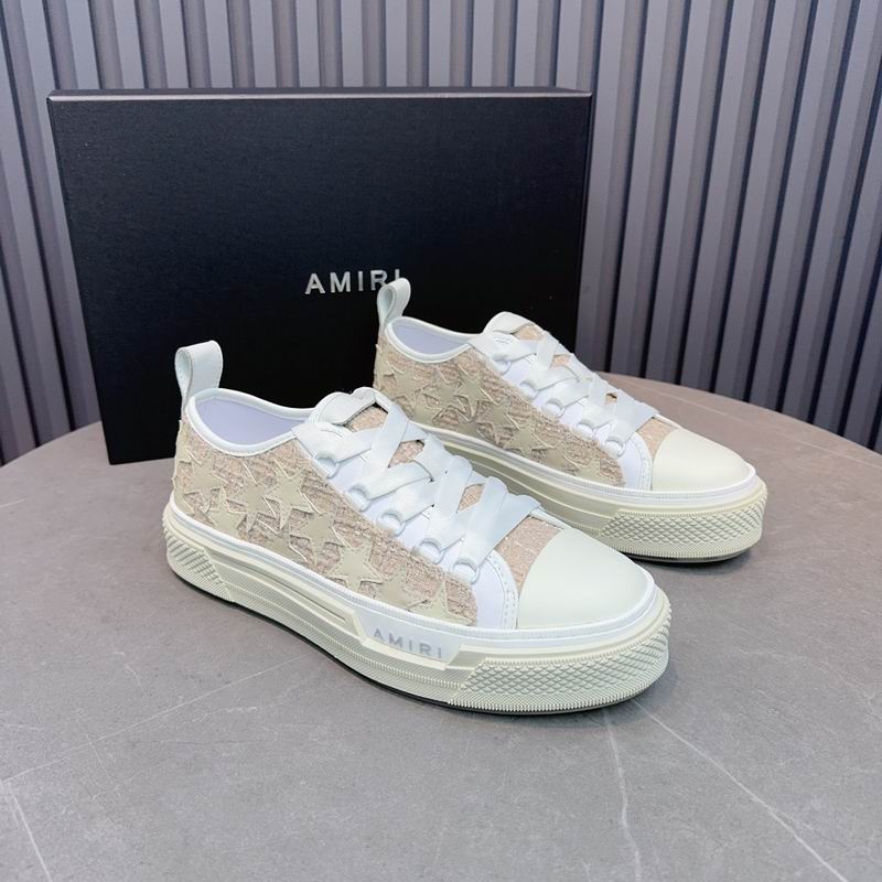 AMIRI Beige & White Star Low-Top Sneakers