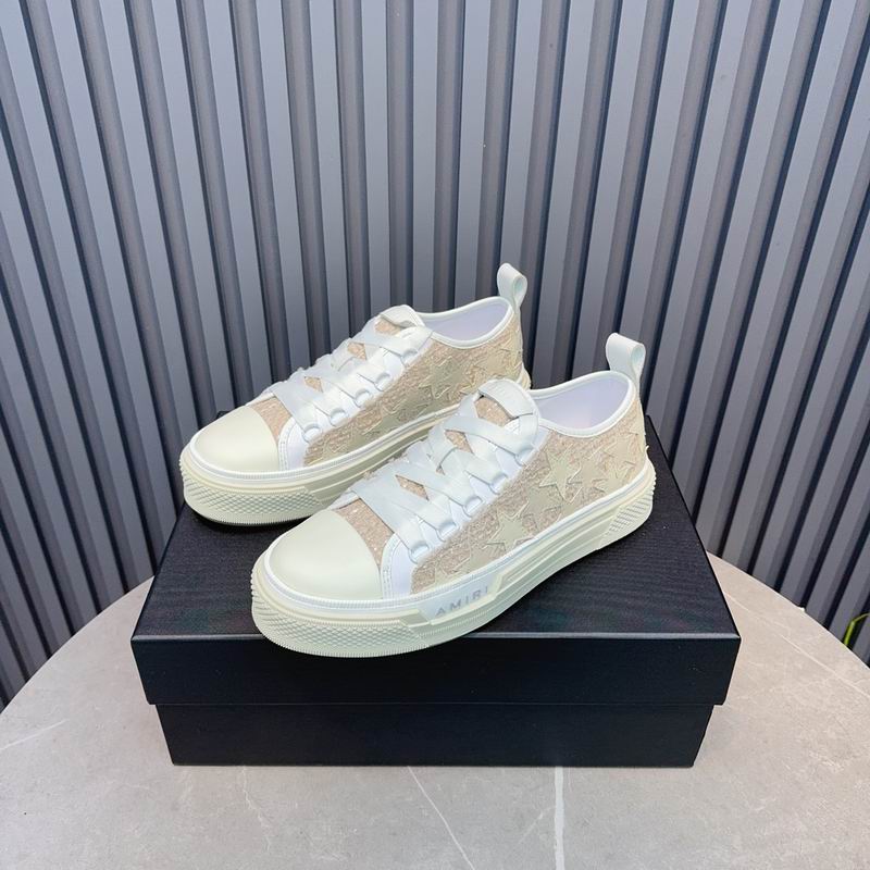 AMIRI Beige & White Star Low-Top Sneakers