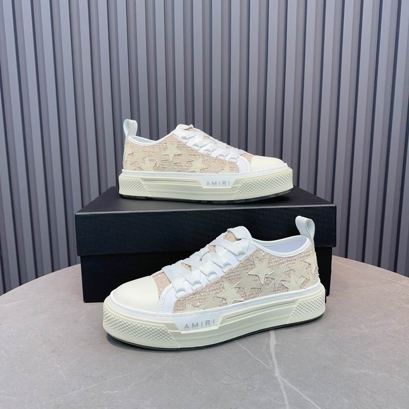 AMIRI Beige & White Star Low-Top Sneakers