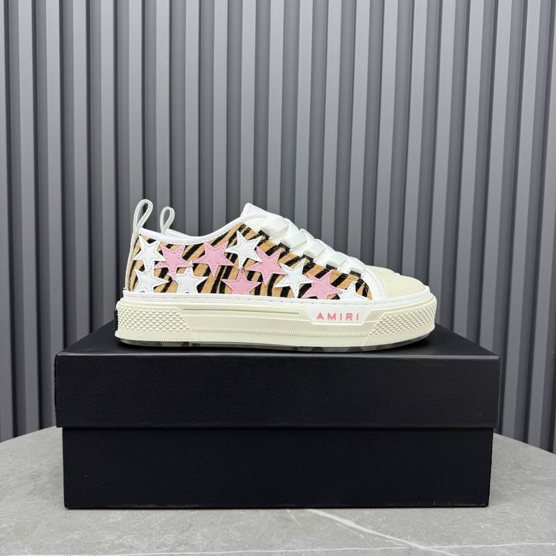AMIRI Pink & White Star Striped Low-Top Sneakers