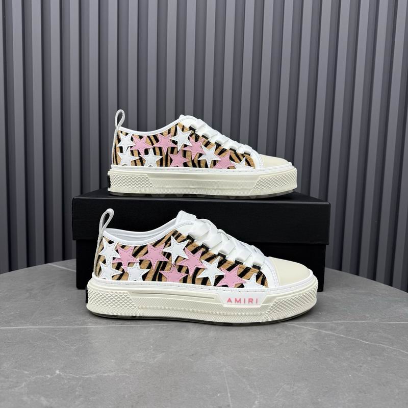 AMIRI Pink & White Star Striped Low-Top Sneakers