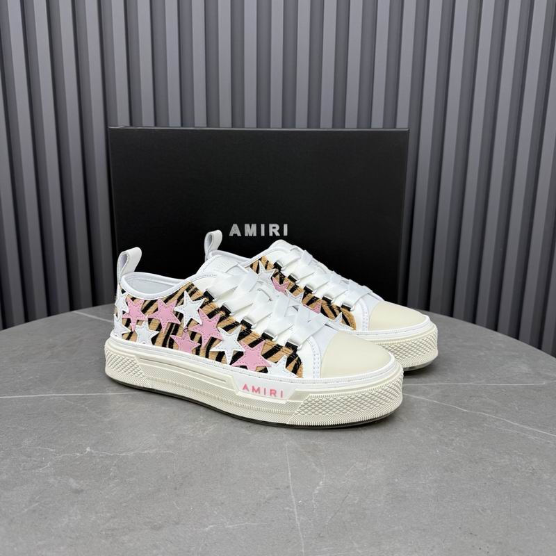 AMIRI Pink & White Star Striped Low-Top Sneakers