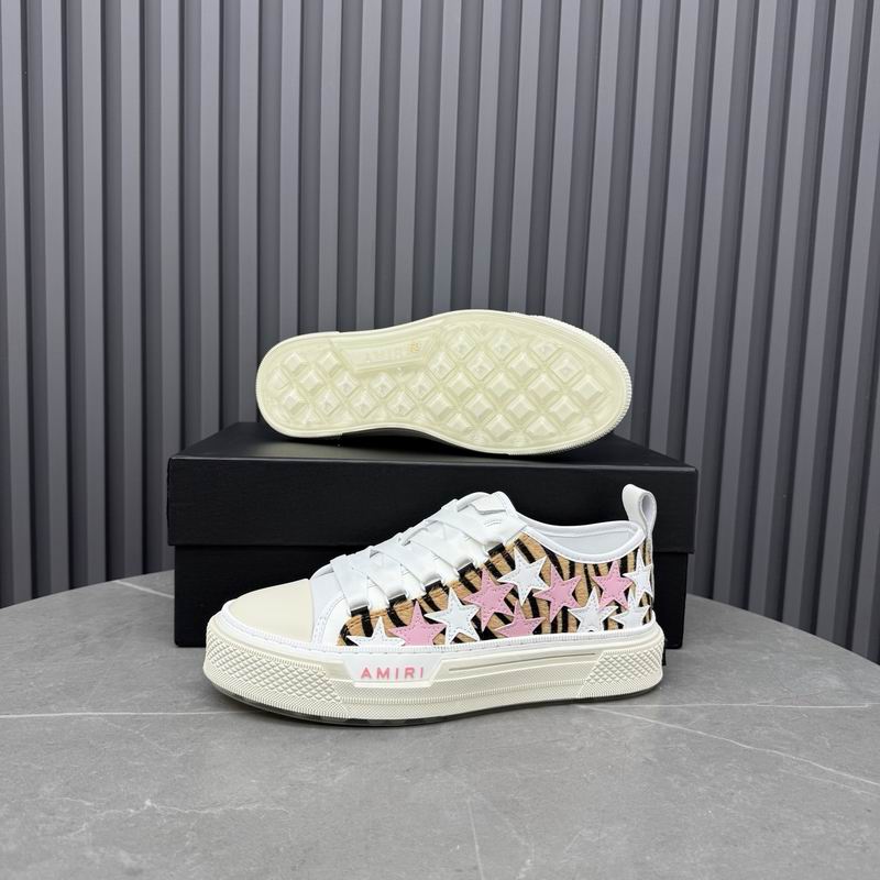 AMIRI Pink & White Star Striped Low-Top Sneakers