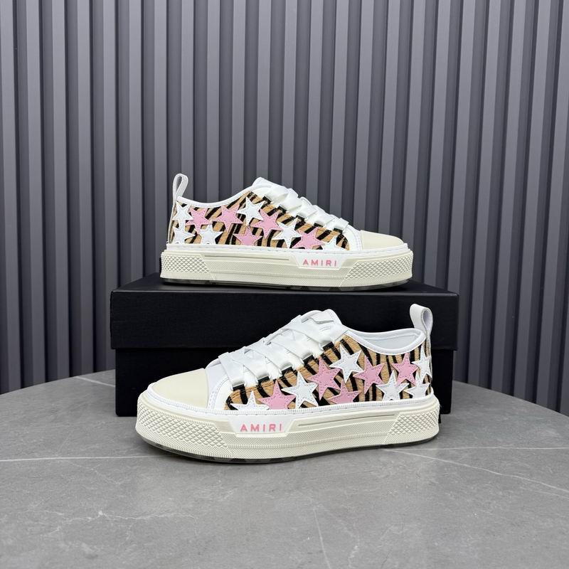 AMIRI Pink & White Star Striped Low-Top Sneakers