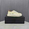 AMIRI White & Gold Star Sneakers with Tan Trim