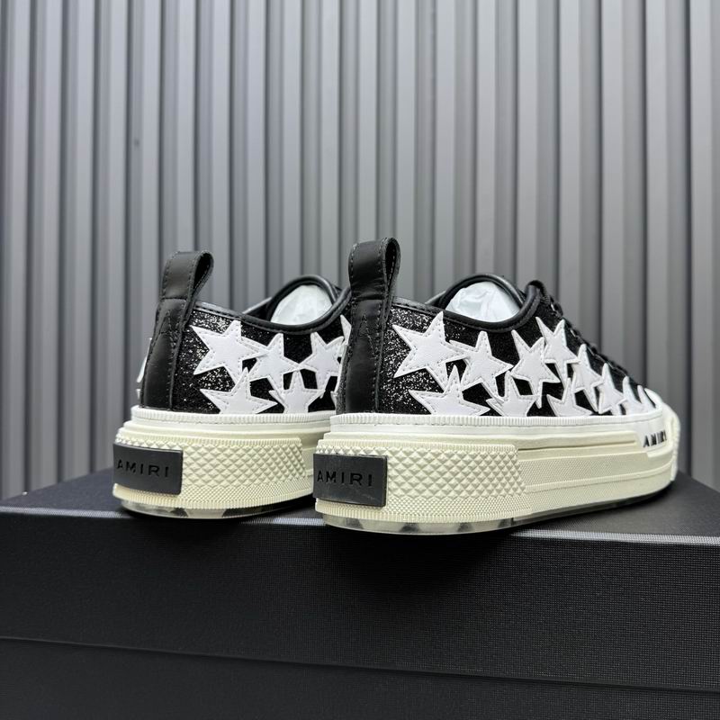 AMIRI Black Glitter & White Star Low-Top Sneakers