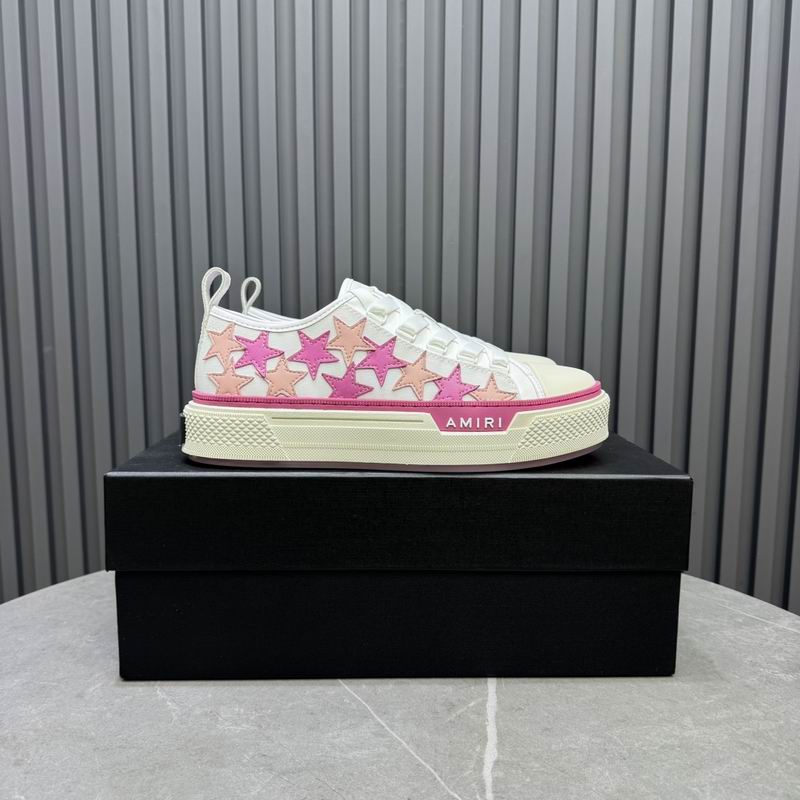 AMIRI White & Pink Star Low-Top Sneakers