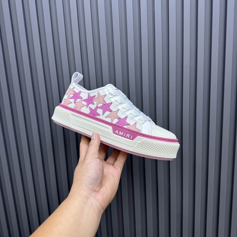 AMIRI White & Pink Star Low-Top Sneakers