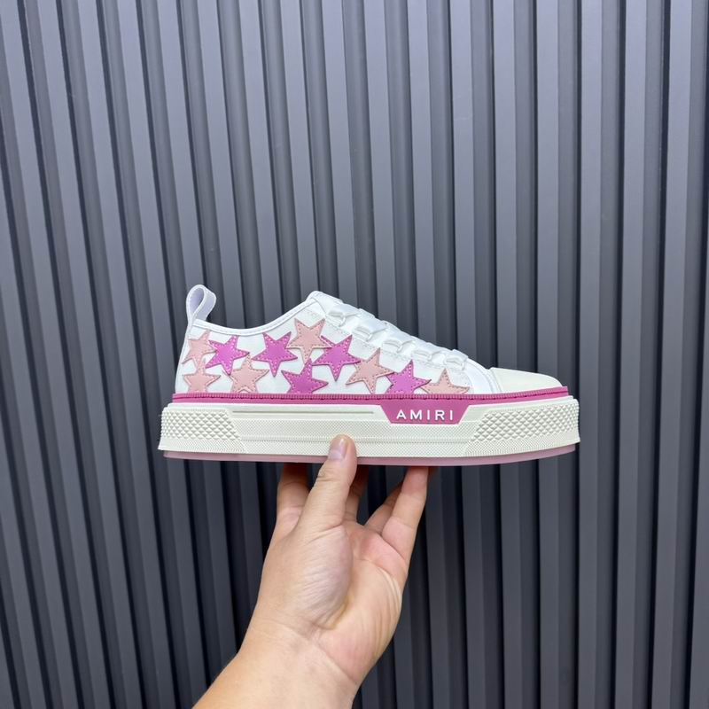AMIRI White & Pink Star Low-Top Sneakers