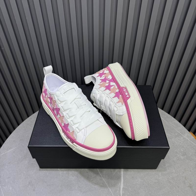 AMIRI White & Pink Star Low-Top Sneakers
