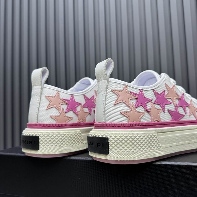 AMIRI White & Pink Star Low-Top Sneakers