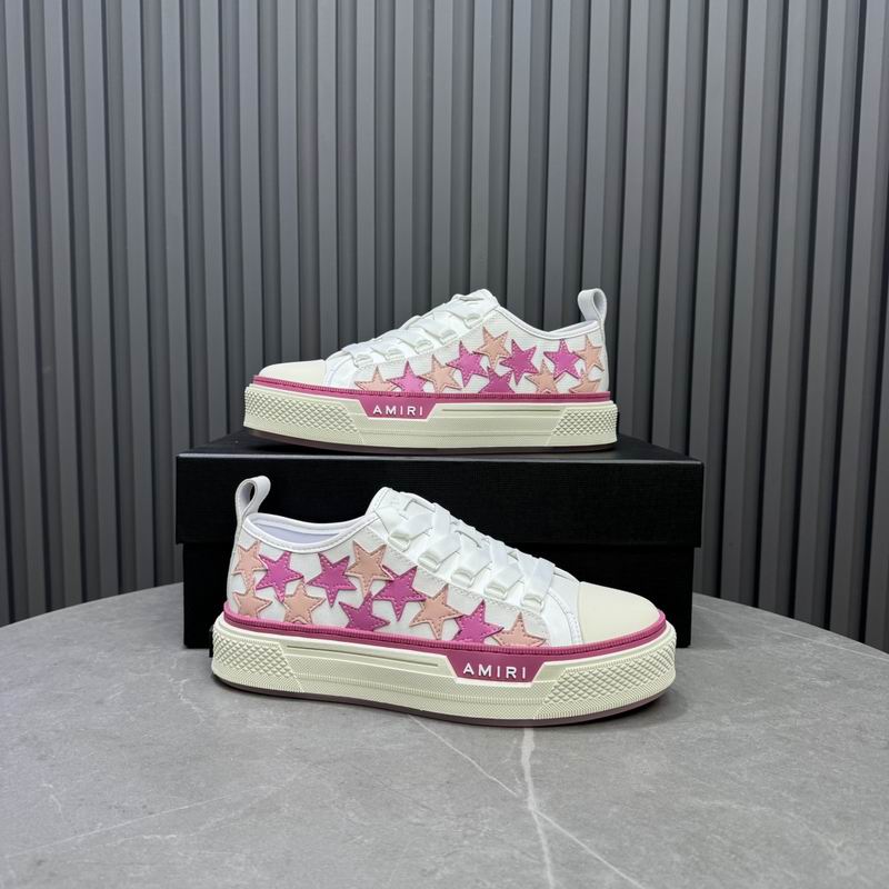 AMIRI White & Pink Star Low-Top Sneakers