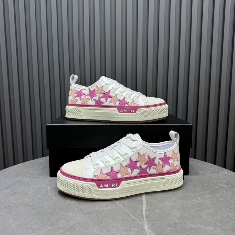 AMIRI White & Pink Star Low-Top Sneakers
