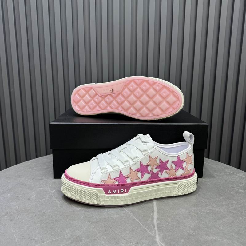 AMIRI White & Pink Star Low-Top Sneakers