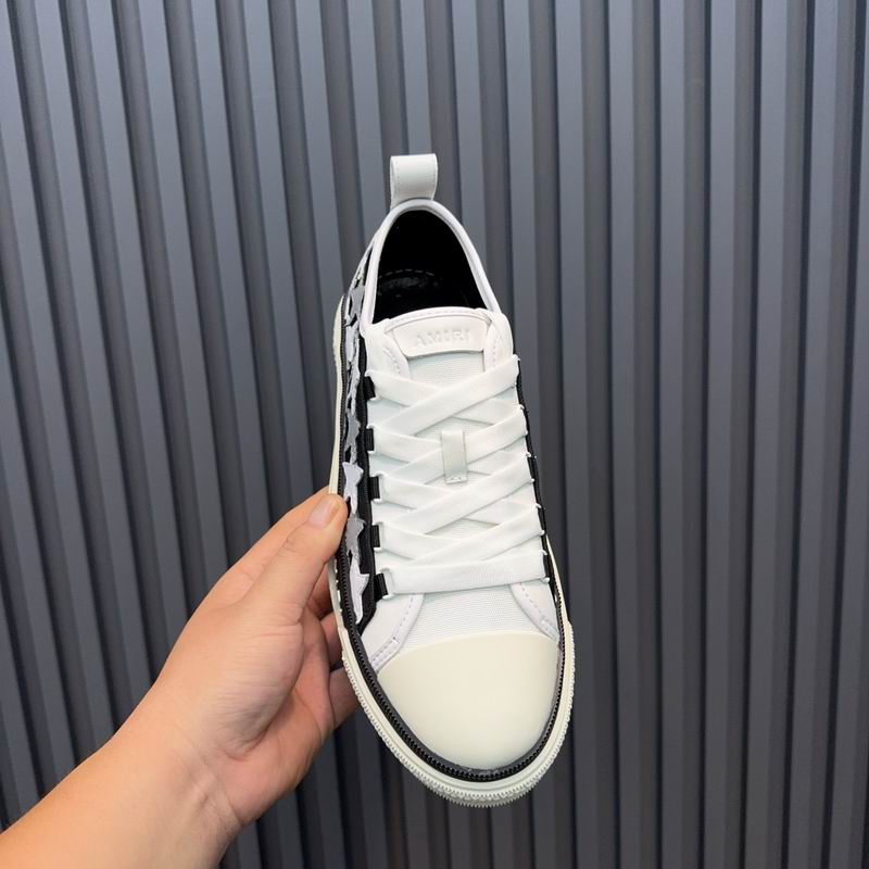 AMIRI Black, White & Silver Star Low-Top Sneakers