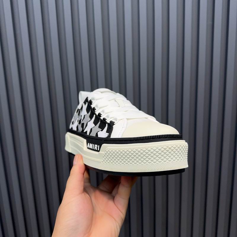 AMIRI Black, White & Silver Star Low-Top Sneakers