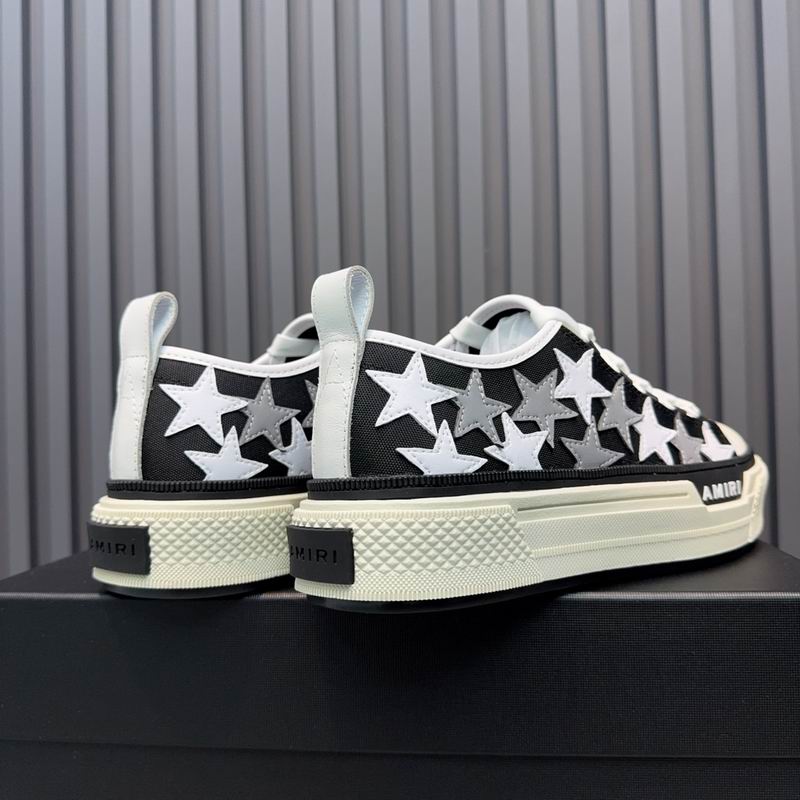 AMIRI Black, White & Silver Star Low-Top Sneakers
