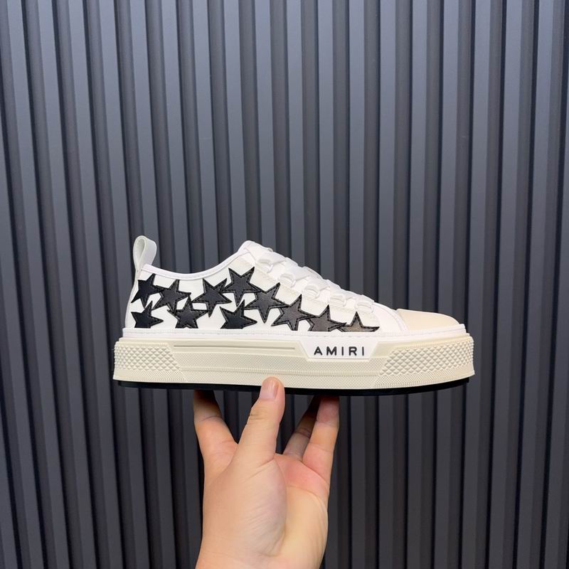AMIRI White Low-Top Sneakers with Black Stars