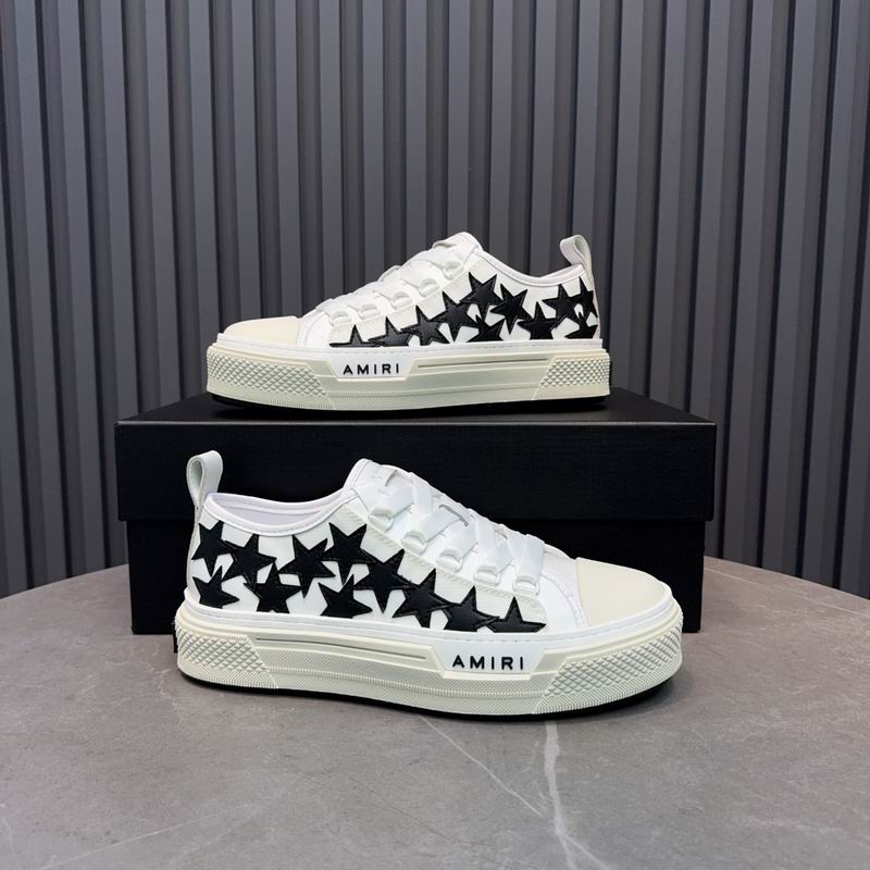 AMIRI White Low-Top Sneakers with Black Stars