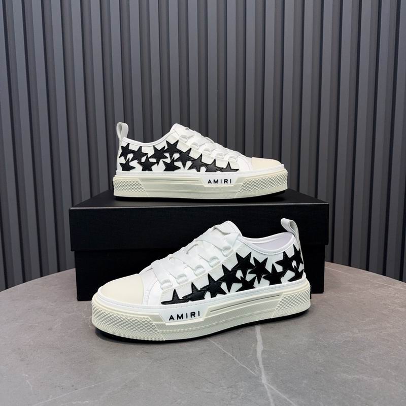 AMIRI White Low-Top Sneakers with Black Stars