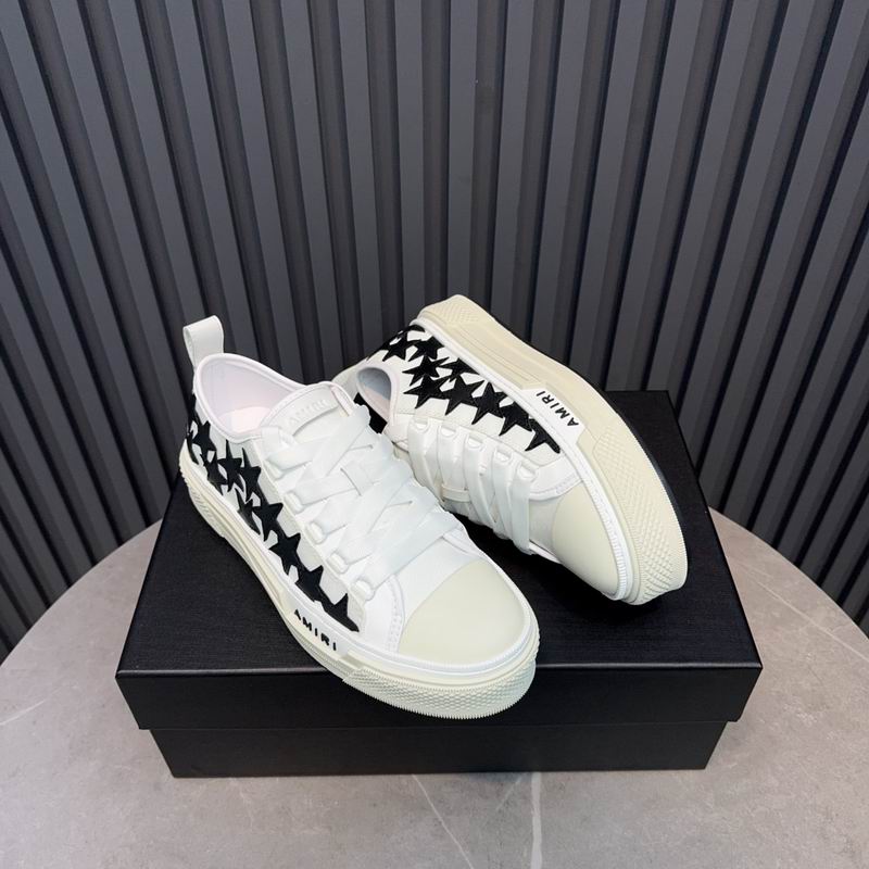 AMIRI White Low-Top Sneakers with Black Stars