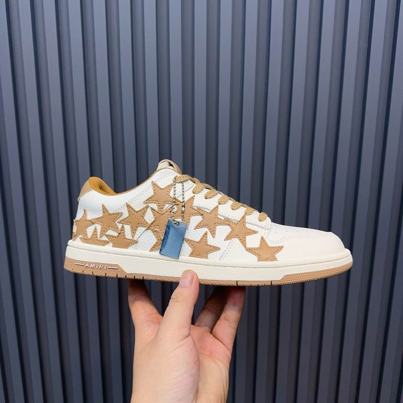 AMIRI White & Tan Star Low-Top Sneakers